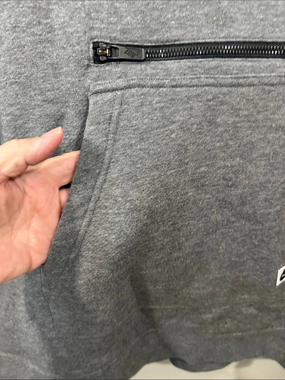 Nike Gray Funnel Neck Pullover with Zip Pocket